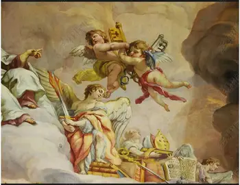 3d фотообои на заказ потолочная фреска Подарок европейских ангелов домашний декор гостиной Обои для стен в рулонах