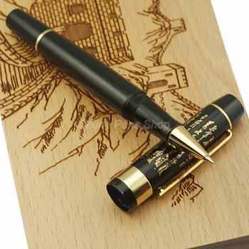 Jinhao, черная и золотистая металлическая шариковая ручка с длинным зажимом, профессиональная ручка для письма JRP011