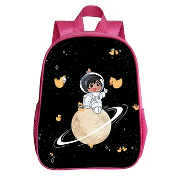 Детский рюкзак Quackity, 12 Дюймов, 3D Мультяшная сумка, рюкзак для детского сада, рюкзак для маленьких мальчиков и девочек, детский рюкзак с аниме-героями, Mochila