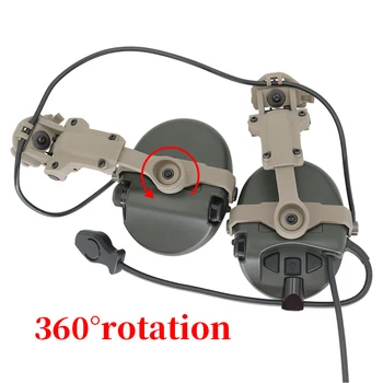 Тактическая гарнитура ARC Helmet Rail Adapter Совместима с электронной стрелковой гарнитурой MAS SORDIN, военными наушниками для страйкбола